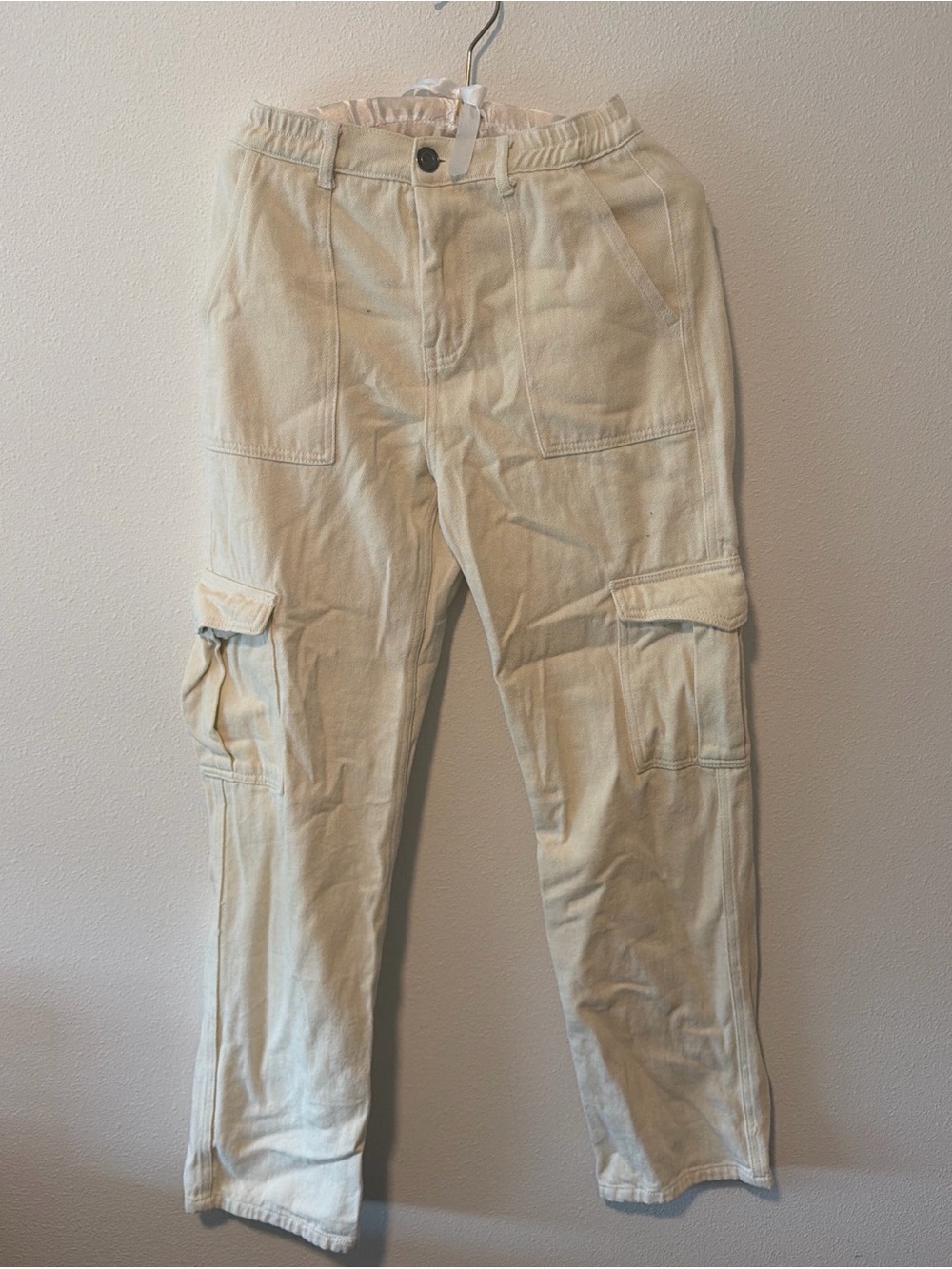 WHITE FOX  Cargo Pants in Cream - Casual Utility Style